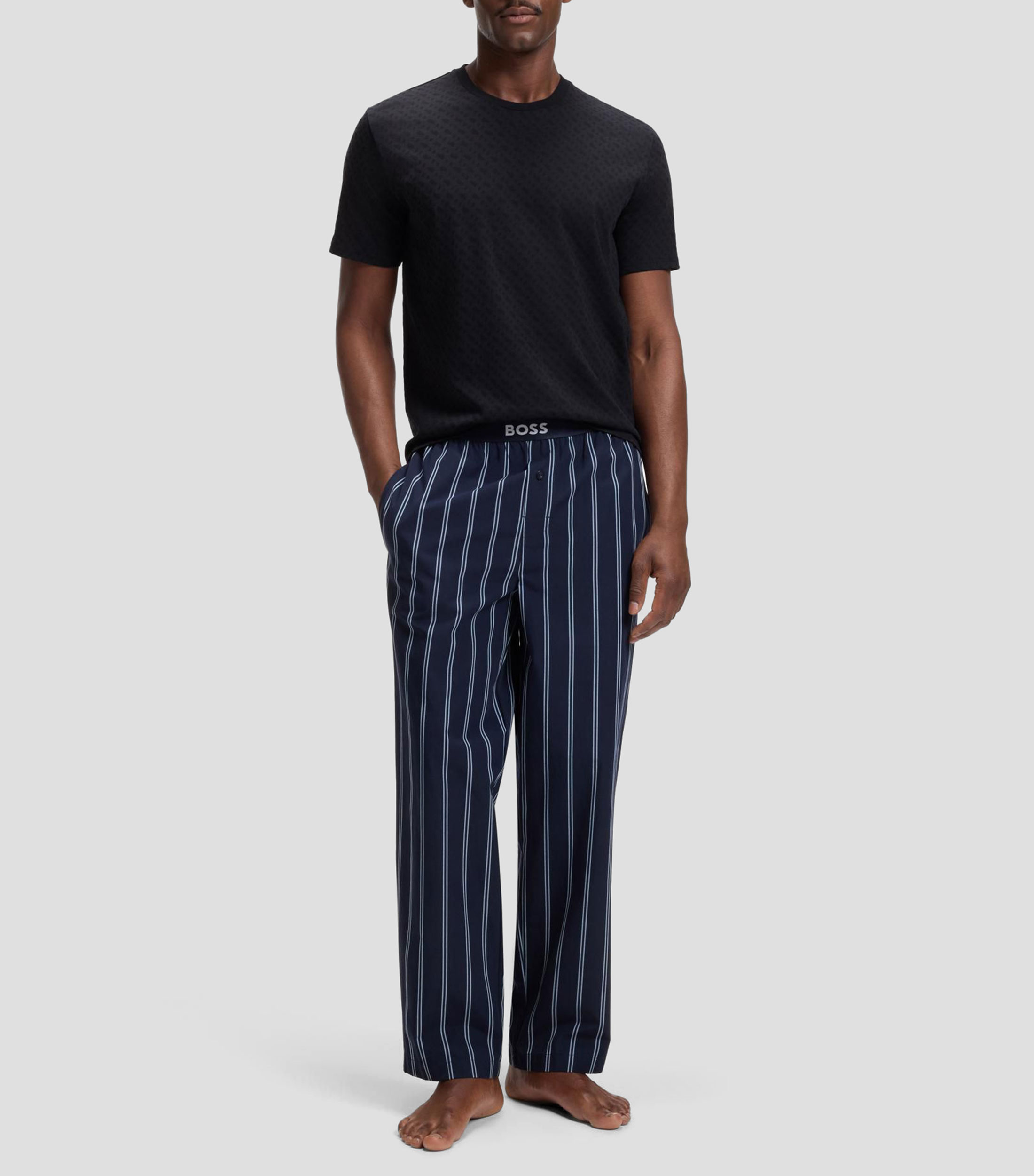 Playera de pijama en algodón con detalle de la marca estampada Hombre